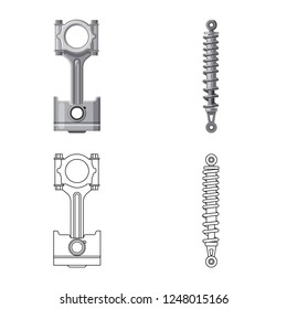 Vector illustration of auto and part logo. Collection of auto and car vector icon for stock.