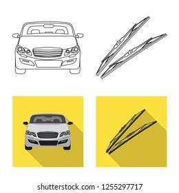 Vector illustration of auto and part logo. Collection of auto and car stock symbol for web.