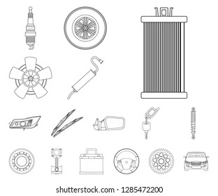 Vector illustration of auto and part logo. Collection of auto and car stock vector illustration.