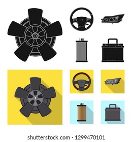 Vector illustration of auto and part logo. Collection of auto and car stock vector illustration.