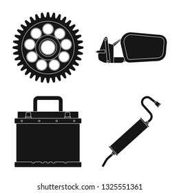 Vector illustration of auto and part logo. Set of auto and car stock vector illustration.