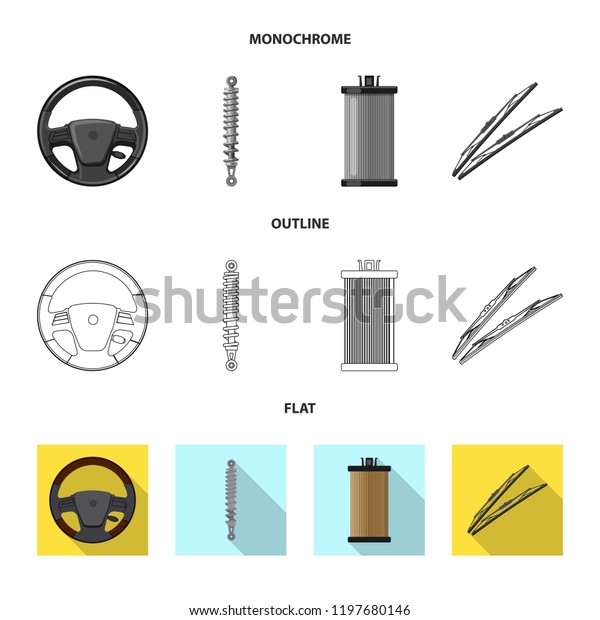 Vector illustration of auto and\
part logo. Collection of auto and car vector icon for\
stock.