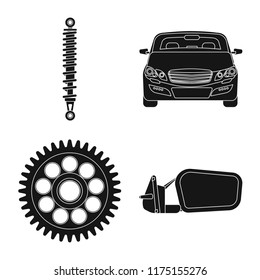 Vector illustration of auto and part sign. Collection of auto and car stock symbol for web.