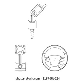 Vector illustration of auto and part sign. Collection of auto and car vector icon for stock.