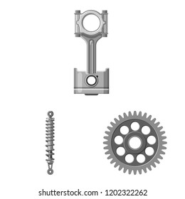 Vector illustration of auto and part sign. Set of auto and car stock symbol for web.