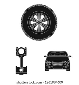 Vector illustration of auto and part sign. Collection of auto and car stock vector illustration.