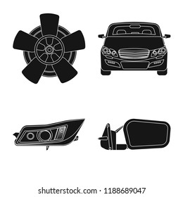 Vector illustration of auto and part symbol. Collection of auto and car stock vector illustration.