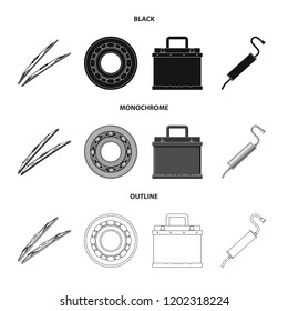 Vector illustration of auto and part symbol. Collection of auto and car stock vector illustration.
