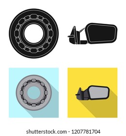 Vector illustration of auto and part symbol. Set of auto and car stock vector illustration.