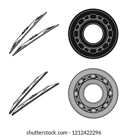 Vector illustration of auto and part symbol. Collection of auto and car stock symbol for web.