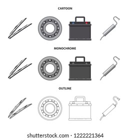 Vector illustration of auto and part symbol. Collection of auto and car stock vector illustration.