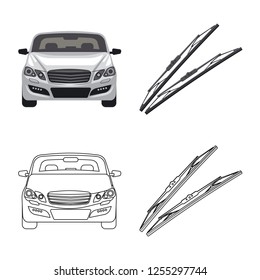 Vector illustration of auto and part symbol. Set of auto and car stock vector illustration.