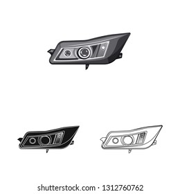 Vector illustration of auto and part symbol. Collection of auto and car vector icon for stock.