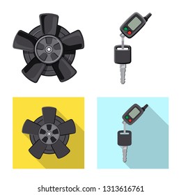 Vector illustration of auto and part symbol. Collection of auto and car vector icon for stock.