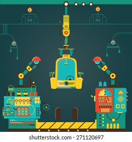 vector illustration of Auto repair shop