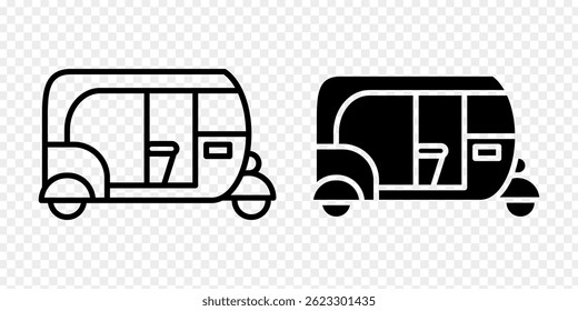 Vektorgrafik von Auto-Rickshaw-Symbol einzeln auf transparentem Hintergrund