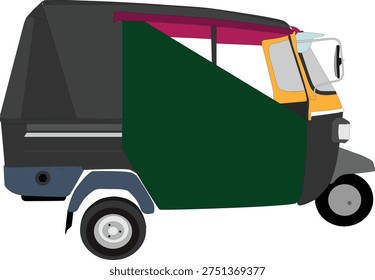  vector illustration of an auto rickshow which is used a common mans travel vehicle