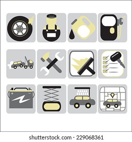 A vector illustration of Auto service icon sets
