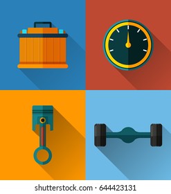 Vector Illustration of  auto spare parts .