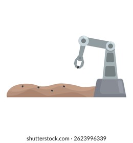Vector illustration of an automated robotic arm used for manufacturing processes
