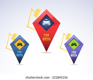 Vector Illustration Automatic Car Wash Icon 