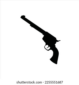 Ilustración vectorial de la silueta de arma automática aislada en fondo blanco
