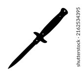 Vector illustration of automatic switchblade silhouette. Gangster knife.
