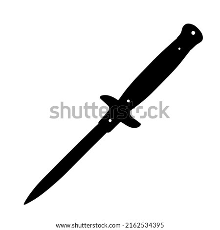 Vector illustration of automatic switchblade silhouette. Gangster knife.