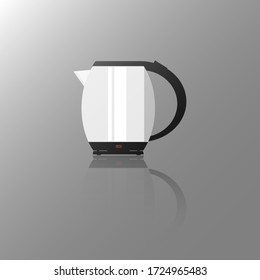 ilustración vectorial de un hervidor eléctrico blanco automático