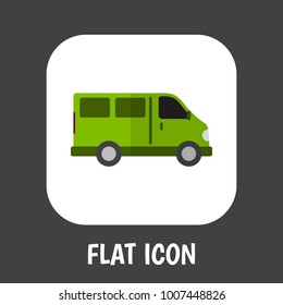 Vector illustration of automobile symbol on lorry icon flat. Premium quality isolated van element in trendy flat style.