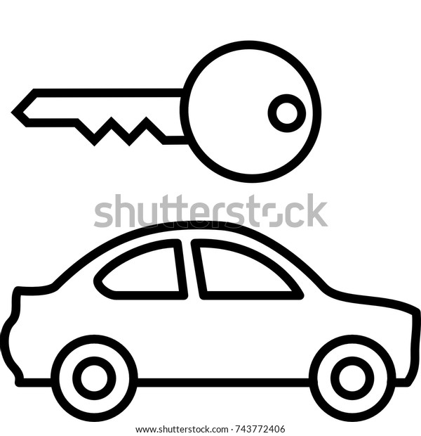 Vector\
illustration. Autonomous car. Car and\
Key