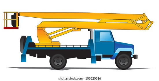 Vector illustration of autotower on white background.