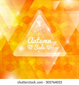 Vector illustration of Autumn abstract background -  autumn sale typography