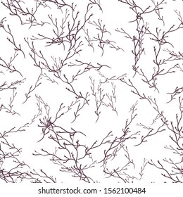 Vector Illustration of autumn Background with branches. Seamless pattern