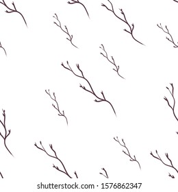 Vector Illustration of autumn Background with branches. Seamless pattern