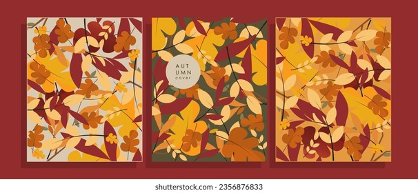 Vector illustration. Autumn background, autumn composition. Background for cover, poster, postcard.