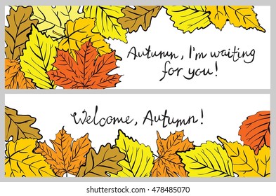 Vector illustration of autumn background for invitation, greeting card design, t-shirt print, inspiration poster.