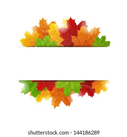 Vector Illustration of an Autumn Background with Leafs