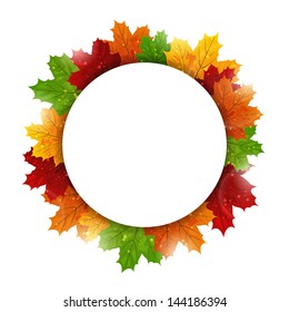 Vector Illustration of an Autumn Background with Leafs