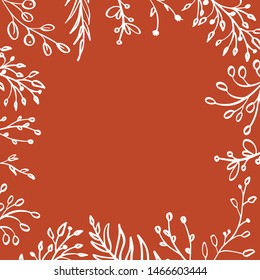 Vector illustration autumn background, tree leaves, orange backdrop, design for fall season banner, poster or thanksgiving day greeting card, festival invitation art style