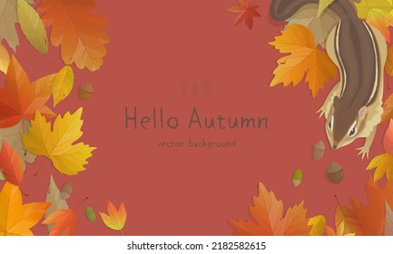 Vector illustration of autumn banner background with copy space. Fall landscape concept.