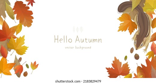 Vector illustration of autumn banner background with copy space. Fall landscape concept.