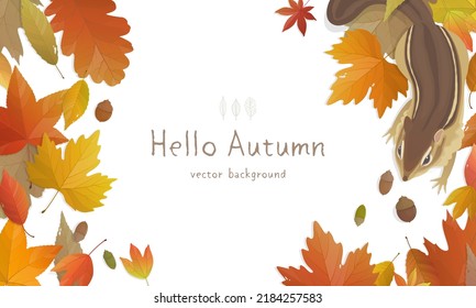 Vector illustration of autumn banner background with copy space. Fall landscape concept.