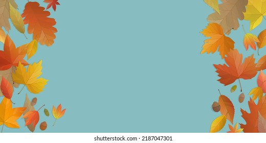 Ilustración vectorial del fondo del cartel de otoño con espacio de copia. Concepto de paisaje otoñal.
