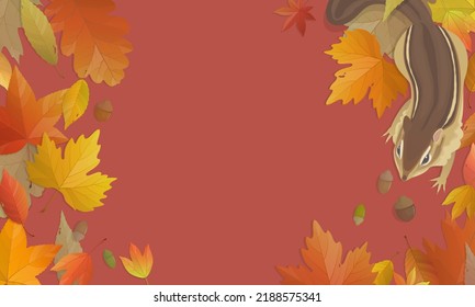 Vector illustration of autumn banner background with copy space. Fall landscape concept.