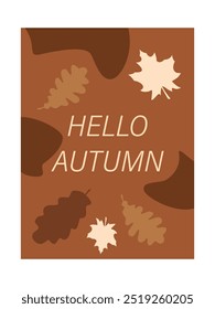 Vektorgrafik. Herbstkonzept. Poster mit Blättern und Inschrift. Ideal für Geschenkverpackungen, Tapeten und Bildschirmschoner.