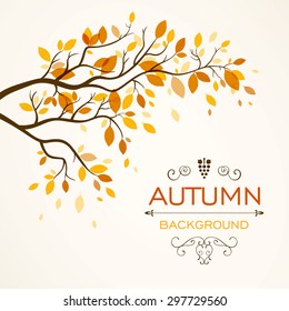 Vector Illustration of an Autumn Design