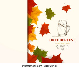 Vector Illustration of an Autumn Design with Autumnal Leaves
