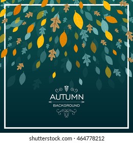 Vector Illustration of an Autumn Design with Autumnal Leaves