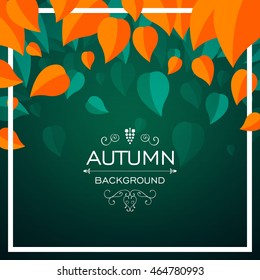 Vector Illustration of an Autumn Design with Autumnal Leaves